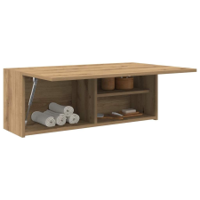 vidaXL kézműves tölgy szerelt fa fali fürdőszobaszekrény 80x25x30 cm fürdőszoba bútor
