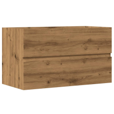 vidaXL kézműves tölgy szerelt fa függő fürdőszobaszekrény 80x38,5x45cm (856247) fürdőszoba bútor