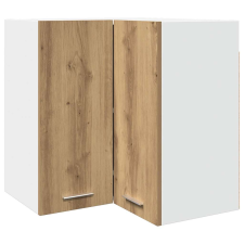vidaXL kézműves tölgy szerelt fa függő sarokszekrény 57x57x60 cm (856123) bútor