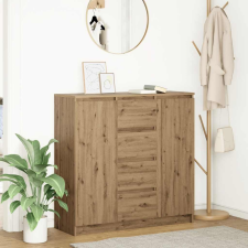 vidaXL kézműves tölgy szerelt fa tálalószekrény fiókos 100,5x35x98,5cm bútor