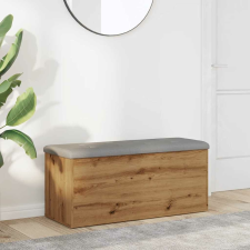 vidaXL kézműves tölgy szerelt fa tárolópad 102x42x45 cm bútor