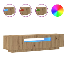 vidaXL kézműves tölgy szerelt fa TV-szekrény LED-ekkel 160x35x40 cm (856360) bútor