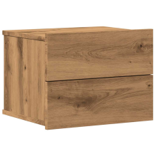 vidaXL kézműves tölgy színű falra szerelhető éjjeliszekrény 40x32x30cm (855946) bútor
