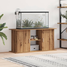 vidaXL kézműves tölgy színű szerelt fa akváriumi állvány 121x41x58 cm halfelszerelések