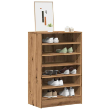 vidaXL kézműves tölgy színű szerelt fa cipősszekrény 60 x 35 x 92 cm bútor