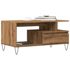 vidaXL kézműves tölgy színű szerelt fa dohányzóasztal 90x49x45 cm bútor
