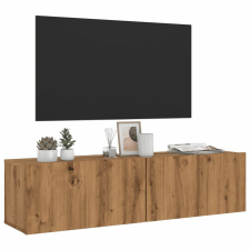 vidaXL kézműves tölgy színű szerelt fa fali TV-szekrény 120x30x30 cm bútor