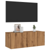 vidaXL kézműves tölgy színű szerelt fa fali TV-szekrény 80x30x30 cm