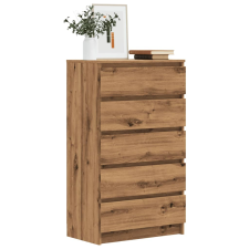 vidaXL kézműves tölgy színű szerelt fa fiókos szekrény 60 x 36 x 103cm bútor
