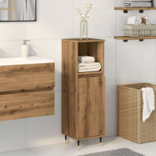 vidaXL kézműves tölgy színű szerelt fa fürdőszobaszekrény 30x30x100 cm fürdőszoba bútor