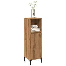 vidaXL kézműves tölgy színű szerelt fa fürdőszobaszekrény 30x30x100 cm fürdőszoba bútor