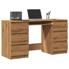 vidaXL kézműves tölgy színű szerelt fa íróasztal 140 x 50 x 77 cm íróasztal
