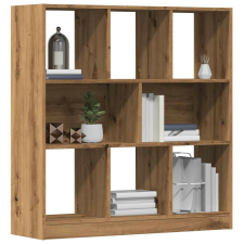 vidaXL kézműves tölgy színű szerelt fa könyvszekrény 97,5x29,5x100 cm bútor