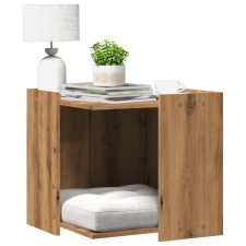 vidaXL kézműves tölgy színű szerelt fa macskaalomdoboz 53 x 53 x 51 cm macskafelszerelés