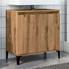vidaXL kézműves tölgy színű szerelt fa mosdószekrény 58x33x60 cm fürdőszoba bútor