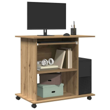 vidaXL kézműves tölgy színű szerelt fa számítógépasztal 80 x 50 x 75cm íróasztal