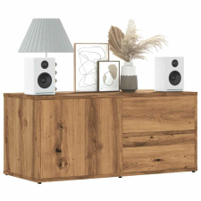 vidaXL kézműves tölgy színű szerelt fa TV-szekrény 80x34x35,5 cm bútor