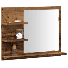 vidaXL kézműves tölgy színű tükrös fürdőszobaszekrény 60x10,5x45 cm fürdőszoba bútor