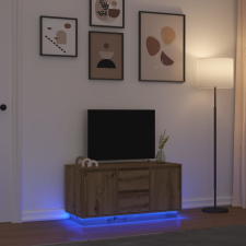 vidaXL kézműves tölgy színű TV-szekrény LED-lámpákkal 100x41x50 cm bútor