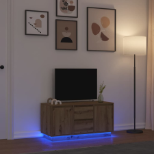 vidaXL kézműves tölgy színű TV-szekrény LED-lámpákkal 100x41x50 cm bútor