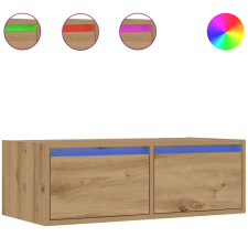 vidaXL kézműves tölgy színű TV-szekrény LED-lámpákkal 75x35,5x25 cm (860237) bútor