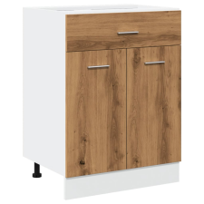 vidaXL kézműves tölgyszínű szerelt fa fiókos alsószekrény 60x46x81,5cm (856090) bútor