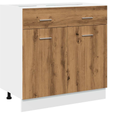 vidaXL kézműves tölgyszínű szerelt fa fiókos alsószekrény 80x46x81,5cm (856093) bútor