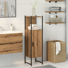 vidaXL kézműves tölgyszínű szerelt fa fürdőszobaszekrény 33x33x120,5cm fürdőszoba bútor