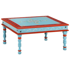 vidaXL kézzel festett kék tömör mangófa dohányzóasztal bútor