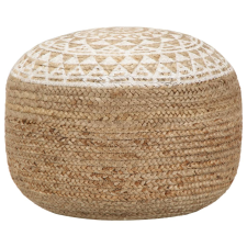 vidaXL Kézzel készült fehér juta puff 45 x 30 cm bútor