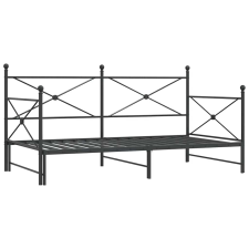 vidaXL kihúzható kanapéágy matrac nélkül fekete 100x200 cm acél (4104677) ágy és ágykellék
