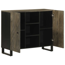 vidaXL komód fekete 90x33x75 cm tömör fa mangó (4017712) bútor