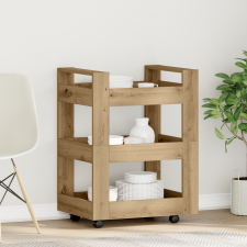 vidaXL Konyhai Kocsi Kézműves Tölgy 60x45x80 cm Műanyag bútor