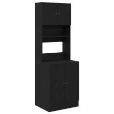 vidaXL Konyhai Szekrény Fekete tölgy 60x50x180 cm Szerelt fa (3365557) bútor