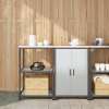 vidaXL Konyhai Tároló Készlet polcokkal tárolóval ajtóval Állítható 2 pcs Ezüst 120 x 50 x 92 cm