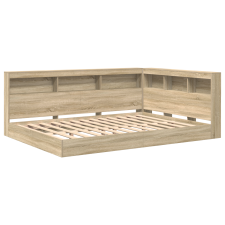 vidaXL Könyvespolc Ágy Sonoma Tölgy 140x200 cm Farostlemez (3335730) ágy és ágykellék
