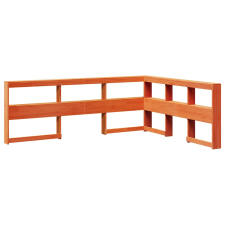 vidaXL Könyvespolc fejtámla L-alakú viaszbarna 150 cm tömör fa fenyőfa (859264) ágy és ágykellék