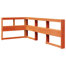 vidaXL Könyvespolc fejtámla L-alakú viaszbarna 90 cm tömörfa fenyőfa (859276) ágy és ágykellék