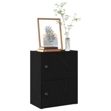 vidaXL Könyvespolc fekete tölgy 40x24x52 cm gépesített fa bútor