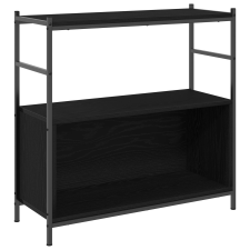 vidaXL Könyvespolc Fekete Tölgy 80x30x78,5 cm Mérnöki Fa (862933) bútor