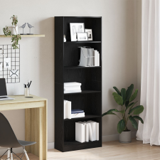 vidaXL Könyvespolc Fekete tölgy Mérnöki fa 60 x 24 x 176 cm Könyvespolc bútor