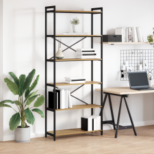 vidaXL Könyvszekrény kézműves tölgy 80 x 30 x 188 cm Faanyag bútor