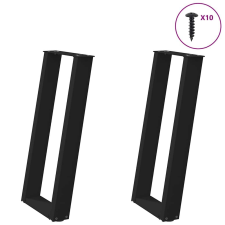 vidaXL konzolasztal lábak U-alakú 2 db Fekete 28x(72-73) cm Acél bútor