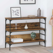 vidaXL Konzolasztal polcokkal Régi fa 100 x 32 x 75 cm Faanyag bútor