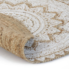 vidaXL kör alakú, fonott juta szőnyeg nyomott mintával 120 cm (245340) lakástextília