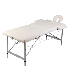 vidaXL Krém fehér Összecsukható masszázs asztal 2 részes Alumínium Keret szépségápolási bútor