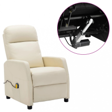 vidaXL Krémfehér műbőr dönthető elektromos masszázsfotel masszázsfotel