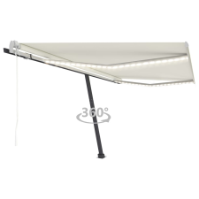 vidaXL krémszínű automata szélérzékelős és LED-es napellenző 400x350cm kerti bútor
