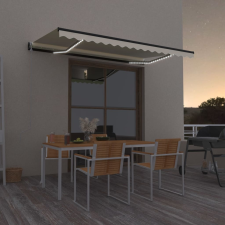 vidaXL krémszínű automata szélérzékelős és LED-es napellenző 450x350cm kerti bútor