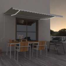 vidaXL krémszínű automata szélérzékelős és LED-es napellenző 500x300cm kerti bútor